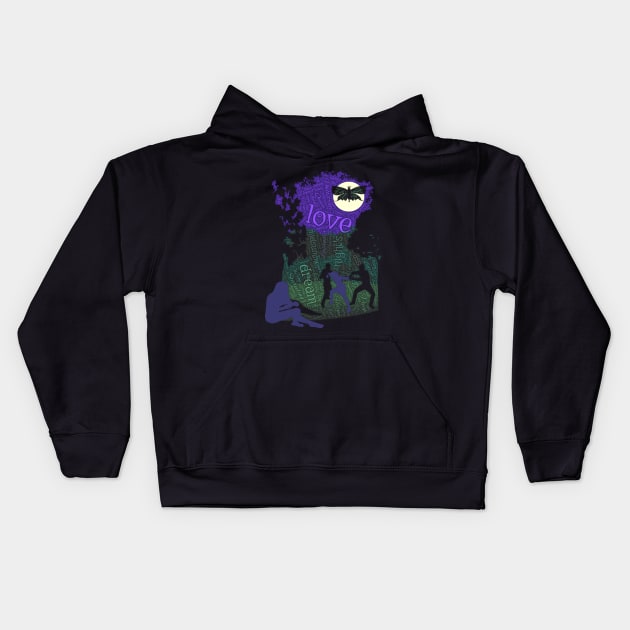 Midsummer Dreaming (colored overlay) Kids Hoodie by Termagant